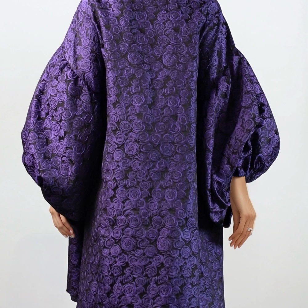 Purple Floral Lace Dress - Picture 4 of 5